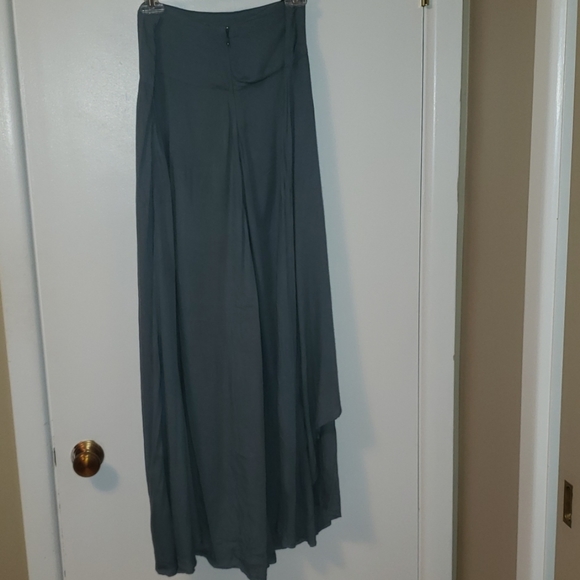 Ambrosio Dark Sage Green High-Low Maxi Skirt - Picture 5 of 7